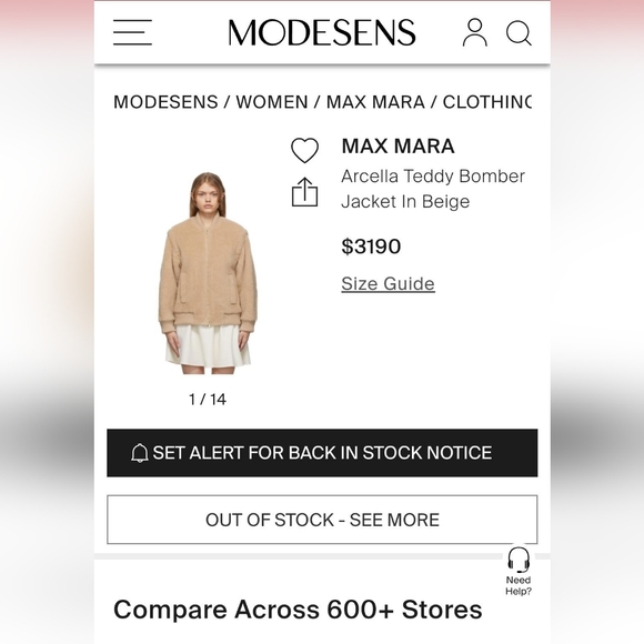 AUTHENTIC Max Mara Teddy Bomber 0 - Picture 12 of 12